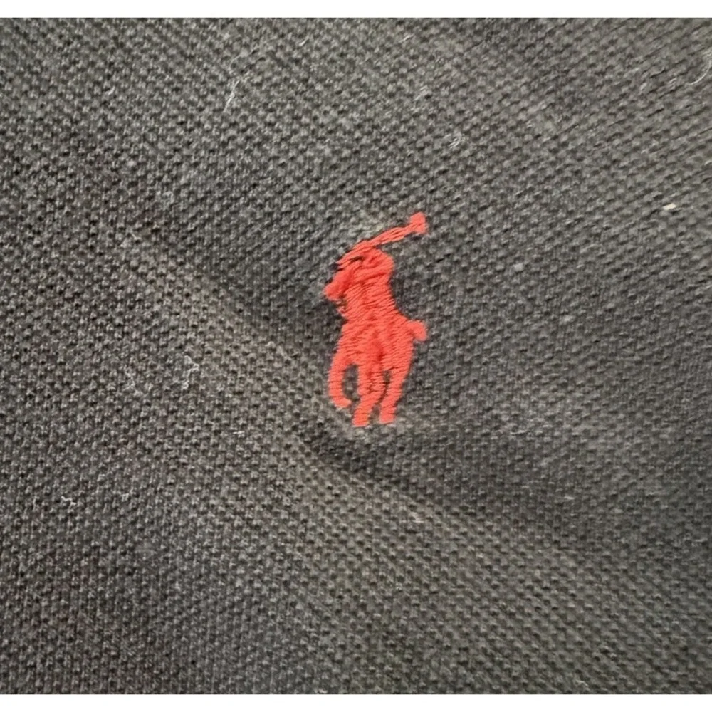 Vintage Y2K Ralph Lauren Mens 4XLT  Long Sleeve Rugby Polo Shirt Black